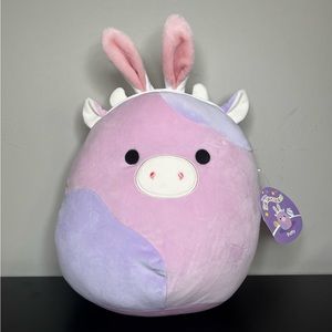 Squishmallow 12" Patty The Purple Cow with Bunny Ears Easter Gift NWT